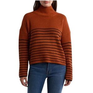 Industry Republic Engineered Striped Orange Black Sweater Size Small #1903